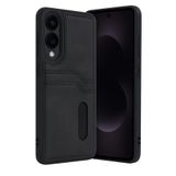 Zipax Samsung Galaxy S25 İle Uyumlu Edge Kılıf Kartlıklı Silikon Kapak Azn Sara Siyah