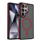 Zipax Samsung Galaxy S25 Ultra Uyumlu Kılıf, MagSafe Şarj Özellikli, Kamera Lens Hediyeli, Kırmızı