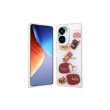 Zipax Tecno Camon 19 Pro İle Uyumlu Kılıf Parlayan Simli Kabartma Figürlü Zr Cevze Beyaz