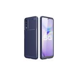 Zipax Vivo Y20 Uyumlu Kılıf Karbon Görünümlü Silikon Zr-Negro + Kablo Koruyucu + Ekran Koruyucu