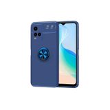 Zipax Vivo Y33S İle Uyumlu Y21S Y21 Kılıf Yüzüklü Standlı Silikon Kapak Zr Ravel Lacivert