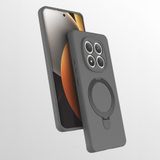 Zipax Xiaomi Redmi Note 15 Pro 4G ile Uyumlu M-safe Şarj Özellikli Standlı Kılıf, Gri