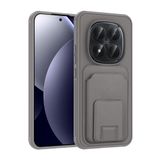 Zipax Xiaomi Redmi Note 15 Pro Plus ile Uyumlu Kılıf, Kartlıklı, Stand Özellikli, TPU Malzeme, Gri