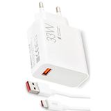 Zipax Xiaomi Redmi Note 7 8 8T 9 9S Pro Type-C 33W Turbo Hızlı Şarj Aleti Set Subz-Sg37-Ac