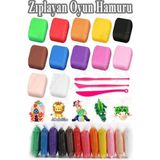 Zıplayan Oyun Hamuru 12 Renk 1 Paket Hava Ile Kuruyan Modelleme Kili Yumuşak Köpük Kil Esnek Clay - Çok Renkli