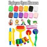 Zıplayan Oyun Hamuru 12 Renk Ve Merdane Kesici Enjektör 9 Lu Hava İle Kuruyan Modelleme Kili Yumuşak Köpük Kil Esnek