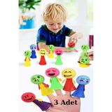 Zıplayan Oyuncak Emojili Zıp Zıp Oyun 3 Adet Pinyata İçi Parmaklara Takılan Emoji Top Bas Fırlat