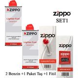 Zippo Çakmak İkmal Seti 2×125 ml Benzin + 1 Taş + 1 Fitil Premium Tasarım Hediye Seçeneği