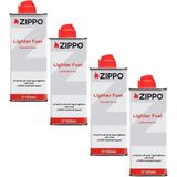 Zippo Çakmak Ikmal Seti 4 Bidon Benzin SET4X Metal Alaşım Özellikli Çakmak Yakıtı Beyaz Renk