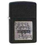 Zippo Çakmak ile pirinç-Zippo-Emblem, siyah Reisslack