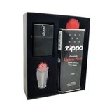 Zippo Çakmak Mat Siyah Hediyelik Kutu Benzin Taş Set du10-079803