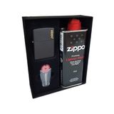 Zippo Çakmak Mat Siyah Hediyelik Kutu Benzin Taş Set du10sysr