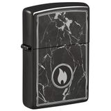 Zippo Fırtına çakmağı – Mermer Alev, High Polish Black, Photo Image – Doldurulabilir – Tekrar kullanılabilir – Rüzgara dayanıklı tasarım – Hediye kutusu – ABD'de