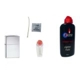 Zippo Gümüş Benzinli Çakmak X-Lite Benzin 80Ml Zippo Taşı Fitil