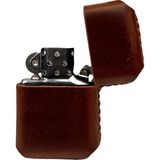Zippo Handmade El Yapımı Hakiki Deri Zippo Modeli Çakmak Koyu Kahverengi