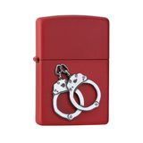 Zippo Kelepçe - Handcuffs Emblem Dizayn Çakmak - Red Matte