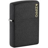 Zippo Klasik Siyah Crackle Logo Çakmak