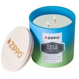 Zippo Kokulu mum – cin & otlar – Cam içinde çift fitilli şık mum – 368 g – 55 saat yanma süresi – koku nötralize edici koku – ABD'de üretilmiştir