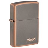 Zippo Logo çakmak, rustik, bronz