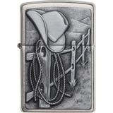 Zippo Resting Cowboy Çakmak Rüzgar Geçirmez Çelik Yapı ile Uzun Süreli Kullanım 24879-000004