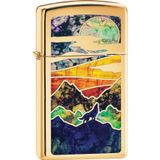 Zippo Rüzgar Geçirmez Desenli Slim Pirinç Çakmak