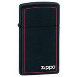 Zippo Slim Black Matte Red Frame Çakmak