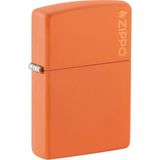 Zippo Turuncu Renkli Çakmak Orange Matte Logo 231ZL Rüzgar Geçirmez Özellikli Taşınabilir
