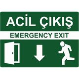 ZiPrinter Acil Çıkış Emergency Exıt Isg Uyarı Levhası Pvc A3 30X42 cm - 30 x 42 cm