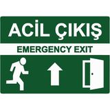ZiPrinter Acil Çıkış Emergency Exıt Isg Uyarı Levhası Pvc A5 15X21 cm - 15 x 21 cm