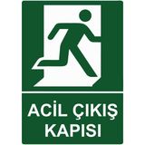ZiPrinter Acil Çıkış Kapısı Isg Uyarı Levhası Pvc A3 30X42 cm - 30 x 42 cm
