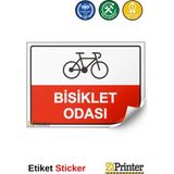 ZiPrinter Bisiklet Odası Isg Uyarı Levhası Etiket 35X50 cm - 35 x 50 cm - Etiket Sticker