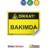 ZiPrinter Dikkat! Bakımda Isg Uyarı Levhası Etiket 70X100 cm - 70 x 100 cm - Etiket Sticker