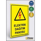 ZiPrinter Elektrik Dağıtım Panosu Isg Uyarı Levhası Dekota 25X35 cm - 25 x 35 cm - Dekota Forex
