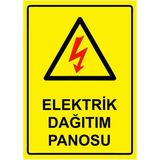 ZiPrinter Elektrik Dağıtım Panosu Isg Uyarı Levhası Pvc A4 21X30 cm - 21 x 30 cm