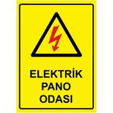 ZiPrinter Elektrik Pano Odası Isg Uyarı Levhası Pvc A5 15X21 cm - 15 x 21 cm