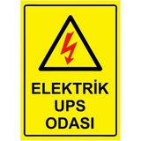 ZiPrinter Elektrik Ups Odası Isg Uyarı Levhası Pvc A4 21X30 cm - 21 x 30 cm