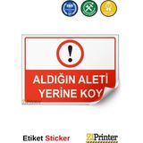 ZiPrinter Giriş ve Çıkış Kapısıdır, Park Etmeyin Isg Uyarı Levhası Etiket 35X50 cm - 35 x 50 cm - Etiket Sticker