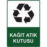 ZiPrinter Kağıt Atık Kutusu Isg Uyarı Levhası Pvc A3 30X42 cm - 30 x 42 cm
