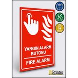 ZiPrinter Yangın Alarm Butonu Fire Alarm Isg Uyarı Levhası Dekota 50X70 cm - 50 x 70 cm - Dekota Forex