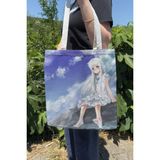 Zipzap Anohana V4 Yazlık Kışlık Çift Taraflı Kanvas Baskı Bez Çanta Anime Çantası