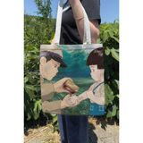 Zipzap Ateşböceklerinin Mezarı Grave Of The Fireflies V2 Yazlık Kışlık Çift Taraflı Kanvas Baskı Bez Çanta Anime Çantası