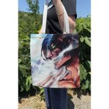 Zipzap Attack On Titan V4 Yazlık Kışlık Çift Taraflı Kanvas Baskı Bez Çanta Anime Çantası