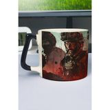 Zipzap Call Of Duty Baskılı Seramik Lüks Kupa (1 Adet) Özel Siyah Kulp Dalga Kulp V3D - Renkli
