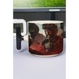 Zipzap Call Of Duty Baskılı Seramik Lüks Kupa (1 Adet) T Şeklinde Özel Siyah Kulp Dalga Kulp V3T - Renkli