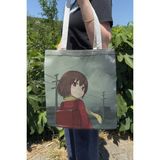 Zipzap Erased V2 Yazlık Kışlık Çift Taraflı Kanvas Baskı Bez Çanta Anime Çantası