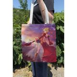 Zipzap Fate V3 Yazlık Kışlık Çift Taraflı Kanvas Baskı Bez Çanta Anime Çantası