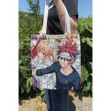 Zipzap Food Wars V1 Yazlık Kışlık Çift Taraflı Kanvas Baskı Bez Çanta Anime Çantası