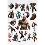 ZipZap God of War Video Oyun Telefon Laptop Yapışkanlı Folyo Sticker Paketi (20 ADET)