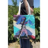 Zipzap Gurren Lagann V1 Yazlık Kışlık Çift Taraflı Kanvas Baskı Bez Çanta Anime Çantası