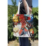Zipzap Gurren Lagann V5 Yazlık Kışlık Çift Taraflı Kanvas Baskı Bez Çanta Anime Çantası